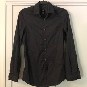 H&M dark grey, slim fit button down